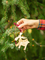 Prezenty oferta dla Firm drobne prezenty dla firm prezent na swieta dla firm, zawieszki bombka na choinkę drewniana  Drewniana Bombka z logo firmy1