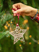 Prezenty oferta dla Firm drobne prezenty dla firm Prezent od firmy na święta, zawieszki bombka na choinkę drewniana  Drewniana Bombka z logo firmy1