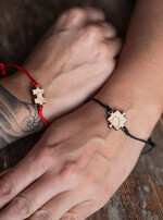 prezenty dla niej bransoletki szczęścia  Pomysł na Prezent dla Pary Drewniane Bransoletki Puzzle Serce Upominek dla Modej Pary Prezent dla Nowożeńców 3