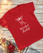 Prezenty indywidualne  koszulki pomysł na prezent świąteczna koszulka różne rozmiary, czerwona świąteczna koszulka, koszulka świąteczna z nadrukiem,  prezent na święta koszulka z nadrukiem 1