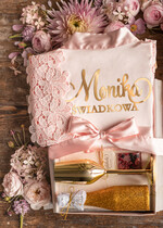 Prezenty dla świadków boxy prezentowe dla Świadkowej, prośba o świadkowanie  prośba o świadkowanie pomysł na prezent dla świadkowej złoty kieliszek, szlafrok z koronką dla świadkowej 1