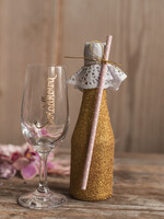 Prezenty dla świadków boxy prezentowy dla Świadkowej, prośba o świadkowanie  Szlafrok dla Świadkowej ze złotym Napisem - Prośba o Świadkowanie brokatowy szampanek i kieliszek8