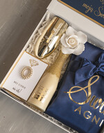 Prezenty dla świadków boxy prezentowe dla Świadkowej, prośba o świadkowanie  czy zostaniesz moją świadkową pomysł na prezent dla świadkowej, Box prezentowy dla świadkowej z granatowym szlafrokiem, zestaw prezentowy dla druhny5