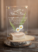 Prezenty dla Babci i Dziadka Prezenty dla Babci Orginalna Kartka na dzień Babci Życzenia z suszonymi Kwiatkami, kartka w akrylu dla Babci0