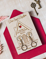 Prezenty dla Babci i Dziadka Zestawy Pezentowe Dla Dziadków  Pomysł na prezent dla Babci i Dziadka Drewniana Kartka Dom super dziadków - wraz z breloczkami 1