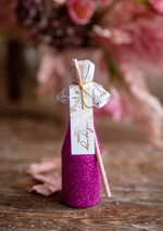 Podziękowania dla Gości Weselnych brokatowe butelki pomysł na prezent dla gości weselnych unikatowe podziękowania dla gości brokatowy bezalkoholowy szampan1