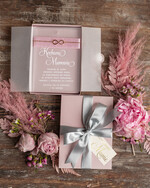 Prezenty dla Mamy biżuteria, pudełka, szkatułki na biżuterie  Pomysł prezent dla Mamy, Kartka z zyczeniami na Dzień Mamy w pudełeczku z Bransoletką nieskończoność0