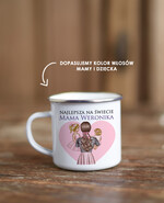 Prezenty dla Mamy Gadżety, Bluzy, Koszulki wyjątkowy prezent na dzień mamy z okazji urodzin emaliowany kubek z nadrukiem  0