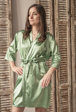 Prezenty dla świadków szlafrok dla świadkowej pomysł na pytanie czy zostaniesz moją świadkową szlafrok, satynowy szlafrok dla świadkowej, szlafrok na sesję zdjęciową, mietowy satynowy szlafrok7