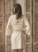 Prezenty dla świadków szlafrok dla świadkowej przewiewny oddychający 100% bawełny szlafrok pomysł na pytanie czy zostaniesz moją świadkową szlafrok, szlafrok z muślinu z napisami, szlafrok muslinowy dla świadkowej i druhny1