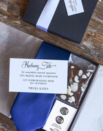 Zaproszenia dla Rodziców  Tato czy poprowadzisz mnie do ołtarza  Tato czy poprowadzisz mnie do ołtarza - Zaproszenie Ślubne dla Rodziców - Granatowy  Krawat dla Taty z dedykacją2