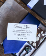 Zaproszenia dla Rodziców  Tato czy poprowadzisz mnie do ołtarza  Tato czy poprowadzisz mnie do ołtarza - Zaproszenie Ślubne dla Rodziców - Granatowy  Krawat dla Taty z dedykacją4