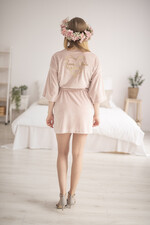 Szlafroki Ślubne z Napisami Szlafrok Ślubny dla Panny Młodej Welurowy Szlafrok dla Panny Młodej Złote Napisy, Welurowy Szlafrok Ślubny z Imieniem Panny Młodej1