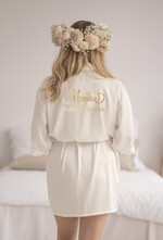 Szlafroki Ślubne z Napisami Szlafrok Ślubny dla Panny Młodej Satynowy Szlafrok Ślubny z Napisem, Szlafrok dla Panny Młodej z napisem na plceach, Zońa Idealna1