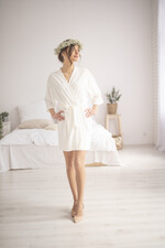 Szlafroki Ślubne z Napisami Szlafrok Ślubny dla Panny Młodej Welurowy Szlafrok dla Panny Młodej  ze Złotym Napisem Podomka z imieniem Panny młodej 4