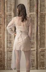 Szlafroki Ślubne z Napisami Szlafrok Ślubny dla Panny Młodej szlafrok dla Panny Młodej z perełkami, tiulowy szlafrok z perełkami dla Panny Młodej, prezent dla Panny Młodej zmysłowy szlafrok dla Panny Młodej 8