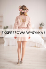Szlafroki Ślubne z Napisami Szlafroki Szybka Wysyłka Welurowy Szlafrok dla Panny Młodej Złote Napisy Szybka Wysyłka, Welurowy Szlafrok Ślubny z Imieniem Panny Młodej0