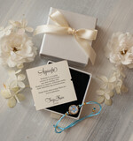 Prezenty dla świadków podziękowania dla świadkowej Elegancki prezent dla Świadkowej, bransoletka z niezapominajką, wyjątkowy prezent na podziękowanie za świadkowanie, prezent dla świadkowej po ślubie0