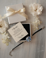 Prezenty dla świadków podziękowania dla świadkowej Podziękowanie dla świadkowej, bransoletka z niezapominajką, wyjątkowy prezent dla świadkowej, prezent dla świadkowej po ślubie2