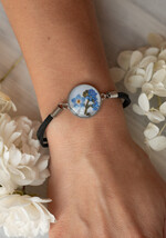 Prezenty dla świadków podziękowania dla świadkowej Podziękowanie dla świadkowej, bransoletka z niezapominajką, wyjątkowy prezent dla świadkowej, prezent dla świadkowej po ślubie1