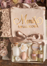 Prezenty dla świadków podziękowania dla świadkowej satynowy szlafrok dla świadkowej z napisem, Ślubne podziękowanie za świadkowanie pomysł na prezent dla świadkowej lub druhny2