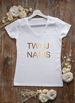 wieczór Panieński Koszulka T-Shirt z Napisem  Bawełniana Koszulka Z Dowolnym Napisem  Na Wieczór Panieński T-Shirt Złoty twojego Projektu 0