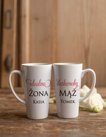  Prezenty dla Młodej Pary  Zestawy z Filiżanką lub Kubkiem     pomysł na prezent dla Pary Młodej 2 kubki do latte z nadrukiem prezent dla Młodej Pary zamiast kwiatów 1