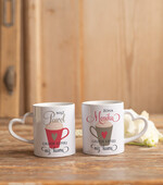  Prezenty dla Młodej Pary  Zestawy z Filiżanką lub Kubkiem     pomysł na prezent dla Pary Młodej 2 kubki z nadrukiem oraz słodkości1