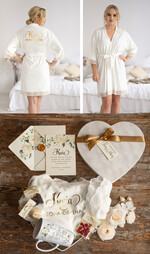 Prezenty dla Panny Młodej  Zestawy ze Szlafrokiem Welurowe pudełko z mięciutkim szlafrokiem dla Panny Młodej prezent dla Panny Młodej 0