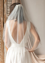 Panna Młoda  Welony welon ślubny wykończony delikatnymi koralikami, welon dla panny młodej wykończony perełkami5