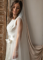 Panna Młoda  Welony długi dwuwarstwowy welon ślubny, delikatny długi welon dla panny młodej 1