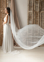 Panna Młoda  Welony długi welon ślubny, welon katedralny tiulowy, prosty minimalistyczny welon dla panny młodej1