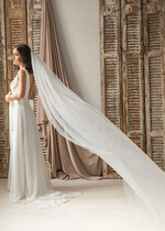 Panna Młoda  Welony długi welon ślubny, welon katedralny tiulowy, prosty minimalistyczny welon dla panny młodej4