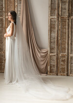 Panna Młoda  Welony długi welon ślubny, welon katedralny tiulowy, prosty minimalistyczny welon dla panny młodej5