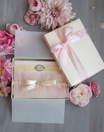 Panna Młoda  podwiązki ślubne Podwiązki dla Panny Młodej podwiązka ślubna tiulowa z różową wstążką, tiulowa podwiązka ślubna dla Panny Młodej z inicjałami, podwiązka dla Panny Młodej z niezapominajką0