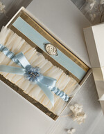 Panna Młoda  podwiązki ślubne tiulowa niebieska podwiązka dla Panny Młodej, podwiązki dla Panny Młodej, dwie podwiązki ślubne, podwiązki dla Panny Młodej z inicjałami Pary Młodej2