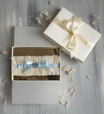 Panna Młoda  podwiązki ślubne podwiązka ślubna tiulowa z niebieską wstążką, podwiązka ślubna dla Panny Młodej z niebieską kokardką, podwiązka dla Panny Młodej z tiulu0