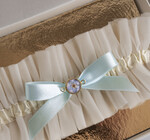 Prezenty dla Panny Młodej  podwiązki ślubne  Prezent dla Panny Młodej od Świadkowej, zestaw prezentowy na panieński, cos niebieskiego podwiązka ślubna2