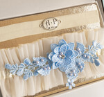 Prezenty dla Panny Młodej  podwiązki ślubne  Prezent dla Panny Młodej od Świadkowej, zestaw prezentowy na panieński, cos niebieskiego podwiązka ślubna4