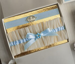 Prezenty dla Panny Młodej  podwiązki ślubne  Prezent dla Panny Młodej od Świadkowej serduszko szafirek zestaw prezentowy na panieński, cos niebieskiego podwiązka ślubna2