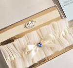 Prezenty dla Panny Młodej  podwiązki ślubne  Prezent dla Panny Młodej od Świadkowej, zestaw prezentowy na panieński, cos niebieskiego podwiązka ślubna3