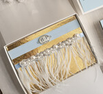 Prezenty dla Panny Młodej  podwiązki ślubne  Prezent dla Panny Młodej od Świadkowej z piórami, zestaw prezentowy na panieński, cos niebieskiego podwiązka ślubna1