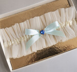 Prezenty dla Panny Młodej  podwiązki ślubne  Prezent dla Panny Młodej od Świadkowej, zestaw prezentowy na panieński, cos niebieskiego podwiązka ślubna2