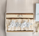 Prezenty dla Panny Młodej  podwiązki ślubne  Prezent dla Panny Młodej od Świadkowej, zestaw prezentowy na panieński, cos niebieskiego podwiązka ślubna1