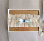 Prezenty dla Panny Młodej  podwiązki ślubne  Prezent dla Panny Młodej od Świadkowej, zestaw prezentowy na panieński, cos niebieskiego podwiązka ślubna3