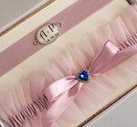 Prezenty dla Panny Młodej  podwiązki ślubne  Prezent dla Panny Młodej od Świadkowej, zestaw prezentowy na panieński, cos niebieskiego podwiązka ślubna3