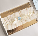 Prezenty dla Panny Młodej  podwiązki ślubne  Prezent dla Panny Młodej od Świadkowej, zestaw prezentowy na panieński, cos niebieskiego podwiązka ślubna2