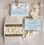 Prezenty dla Panny Młodej  podwiązki ślubne  Prezent dla Panny Młodej od Świadkowej, zestaw prezentowy na panieński, cos niebieskiego podwiązka ślubna0