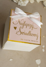 Prezenty dla świadków zestawy słodkości pudełka na prezenty Bombonierka exploding box - podziękowanie- dla świadkowej z bransoletką- czekoladki dla świadkowej - podziękowanie za świadkowanie 3