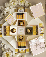 Prezenty dla świadków zestawy słodkości pudełka na prezenty Bombonierka exploding box - podziękowanie- dla świadkowej z bransoletką- czekoladki dla świadkowej - podziękowanie za świadkowanie 12